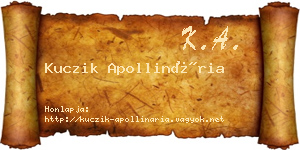 Kuczik Apollinária névjegykártya